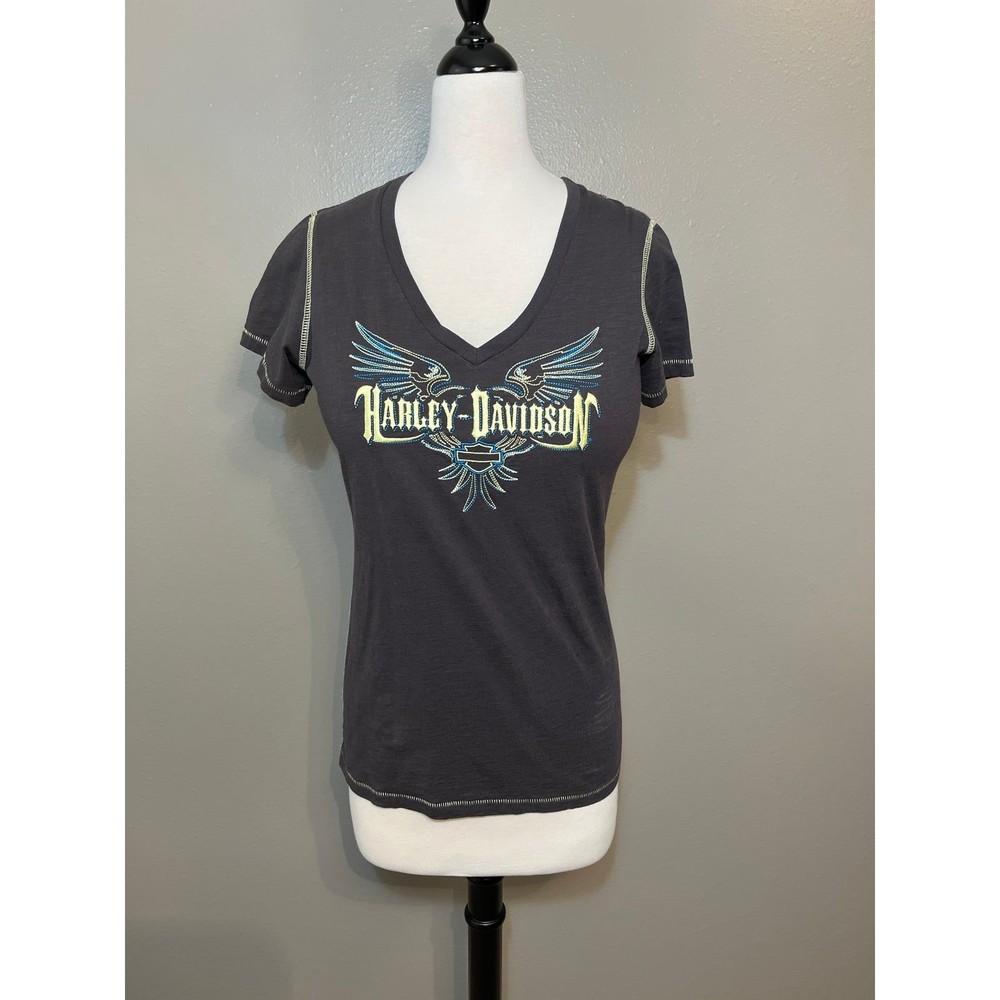 Women's Medium Harley Davidson Dark Grey Shirt